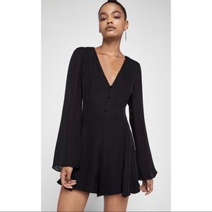 NWT BCBGeneration Long Sleeve Lace-up Romper